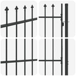 Fence Gate Grey 100 x 150 cm Powder coated steel 42008881
