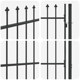 Fence Gate Grey 100 x 150 cm Powder coated steel 42008881