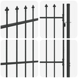 Fence Gate BOXTEL 103 x 200 cm Powder-Coated Steel Grey 42008881