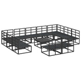 Garden Sofa Set with Cushion 12 pcs Black Aluminium 3378917
