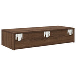 ZNTS Wall Shelf with Drawers Brown Oak 80x33x17 cm Engineered Wood 859983