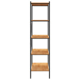 5-Tier Shelving Unit Black and Oak 80x40x163 cm 336348