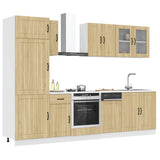 ZNTS 8 Piece Kitchen Cabinet Set Kalmar Sonoma Oak Engineered Wood 3314804