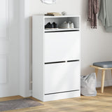 Shoe Cabinet White 60x34x116 cm Engineered Wood 840015