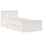 Bed Frame without Mattress with Headboard White 90x200 cm Solid Wood Pine 3308775