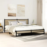 Metal Bed Frame without Mattress Sonoma Oak 180x200 cm Super King 3301391