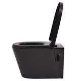 Wall Hung Toilet with Concealed Cistern Ceramic Black 274670