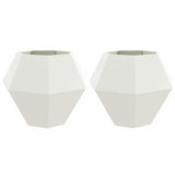 Planter 2 pcs White 100 x 100 x 80 cm Steel 884027