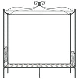 Bed Frame Grey Metal, Plywood Single Bed Frame Rectangular 284481