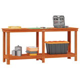 Work Bench Wax Brown 180 x 50 x 80 cm Solid Pine Wood 869967