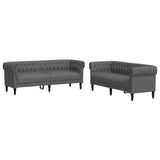 Living Room Couch 2 pcs Dark Grey 201.5 x 74.5 x 74.5 cm Fabric 3385857