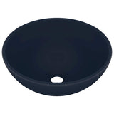 Luxury Bathroom Basin Round Matt Dark Blue 32.5x14 cm Ceramic 146968