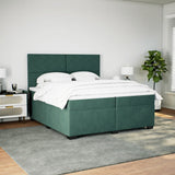 Box Spring Bed with Mattress Dark Green 200x200 cm Velvet 3290999