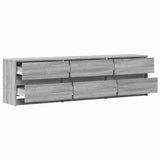 TV Cabinet with LED Grey Sonoma 180x34x50 cm Engineered Wood 3307931
