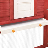 Outdoor Rabbit Hutch with Run Red and White Solid Fir Wood 170875