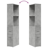 Narrow Bathroom Cupboard with Wheels Concrete Grey Engineered Wood 855298