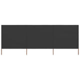 3-panel Wind Screen Fabric 400x120 cm Anthracite 44541