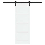 Sliding Door 78 x 211 cm Engineered Wood White and Black 3449904