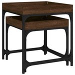 ZNTS Side Tables 2 pcs Brown Oak Engineered Wood 823286