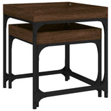 ZNTS Side Tables 2 pcs Brown Oak Engineered Wood 823286