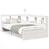Bookcase Bed without Mattress White 75x190 cm Solid Wood Pine 3324369