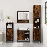 ZNTS 2 Piece Bathroom Furniture Set Smoked Oak Engineered Wood 3300937