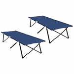 Folding Camping Bed 2 pcs Blue 206 x 76 x 74 cm Oxford fabric 42003168