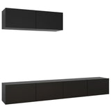 TV Cabinets 3 pcs Black Engineered Wood 3078808