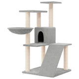 Cat Tree with Sisal Scratching Posts Light Grey 94 cm 171703