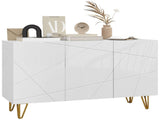Modern Luxe High Gloss Sideboard, with Hairpin Legs - White T3398P530740