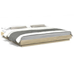 Bed Frame with LED Lights without Mattress Sonoma Oak 180x200cm 3281079