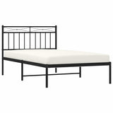 Metal Bed Frame without Mattress with Headboard Black 100x200cm 373686