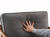 Oak Armrest Oak Upholstered Single Lounge Chair Indoor Lounge Chair Dark Grey 81136898