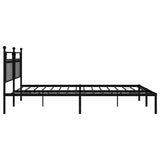 Bed Frame Black Powder-Coated Steel Double Bed Frame 353543