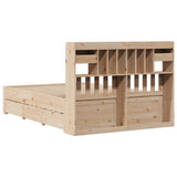 Bookcase Bed without Mattress 140x190 cm Solid Wood Pine 3308972