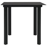 Garden Dining Set Black Powder-coated steel, glass, cotton rope 3060208