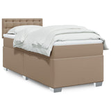 Box Spring Bed with Mattress Cappuccino 100x200 cm Faux Leather 3286111