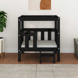 Dog Bed Black 65.5x50.5x70 cm Solid Wood Pine 822376