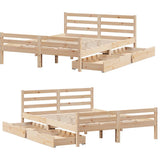 Bed Frame without Mattress 150x200 cm King Size Solid Wood Pine 3301612