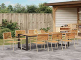 Garden Dining Set 9 pcs Beige and Brown Poly Rattan 3365489