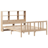 ZNTS Bookcase Bed without Mattress 140x200cm Solid Wood Pine 3322315