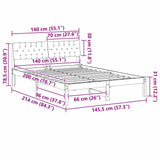 Bed frame Brown and light grey 140 x 200 cm Solid pine wood 878604