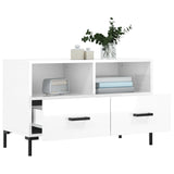 TV Cabinet High Gloss White 80x36x50 cm Engineered Wood 828974