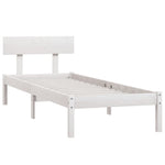 Bed Frame without Mattress White Solid Wood Small Single 810108