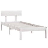 Bed Frame without Mattress White Solid Wood Small Single 810108