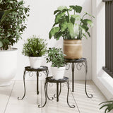 Plant Stands 3 pcs Black and White Ceramic 4003395