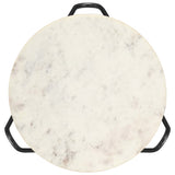 Coffee Table White 40x40x40 cm Real Stone with Marble Texture 286443