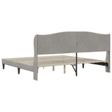 Bed Frame with Headboard Light Grey 180 x 200 cm Velvet 42027950