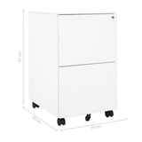 ZNTS Mobile File Cabinet White 39x45x67 cm Steel 335974