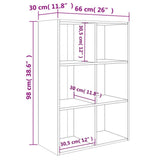 Book Cabinet/Sideboard Black 66x30x98 cm Engineered Wood 800343